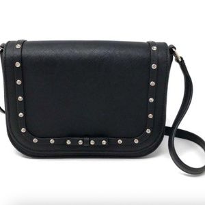 Kate Spade Laurel Way Jeweled Black Leather Crossbody